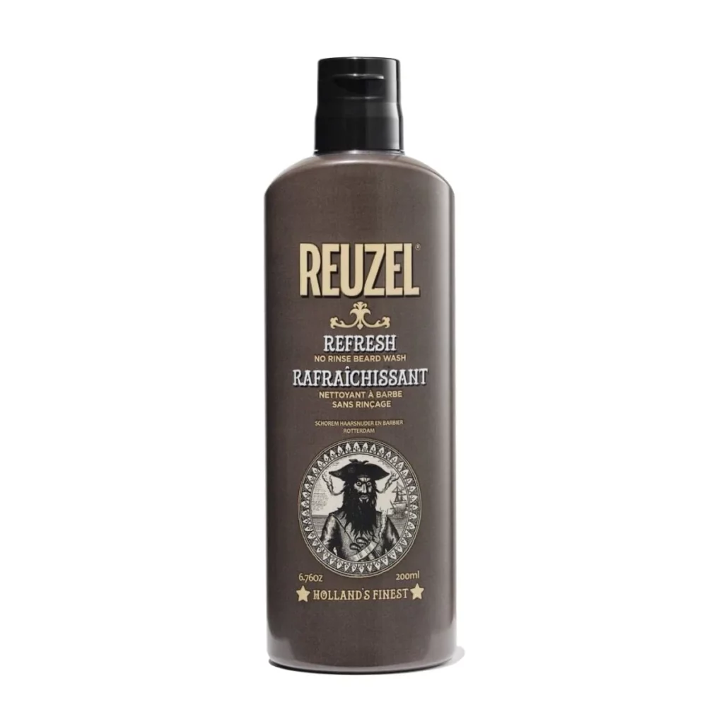 Example of a product to use for beard care. Beard Wash Product Reuzel REFRESH No Rinse Beard Wash