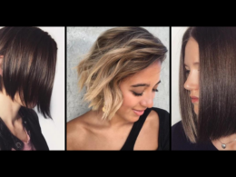 3 images of bob haircuts by Katie Malone