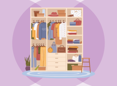 Graphic of an organized closet