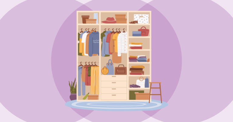 Graphic of an organized closet