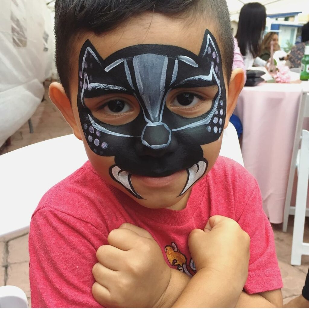 Black Panther face paint. 