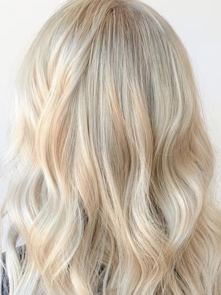 Back of a woman's head with blonde hair
